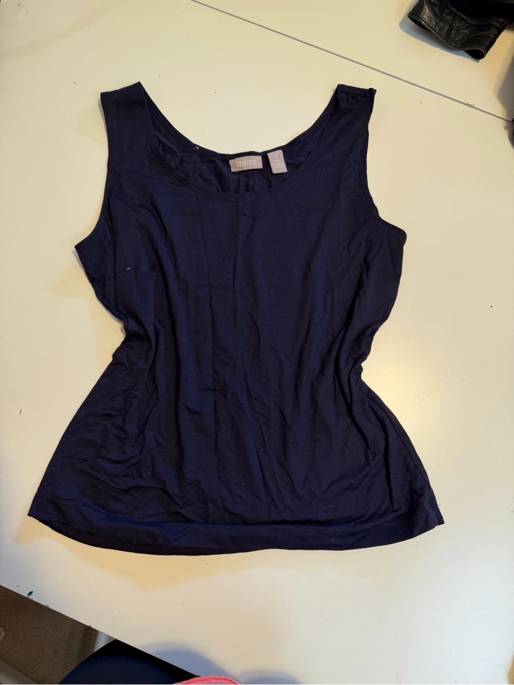 Eileen Fisher Deep Navy Scoop Neck Stretch Tank